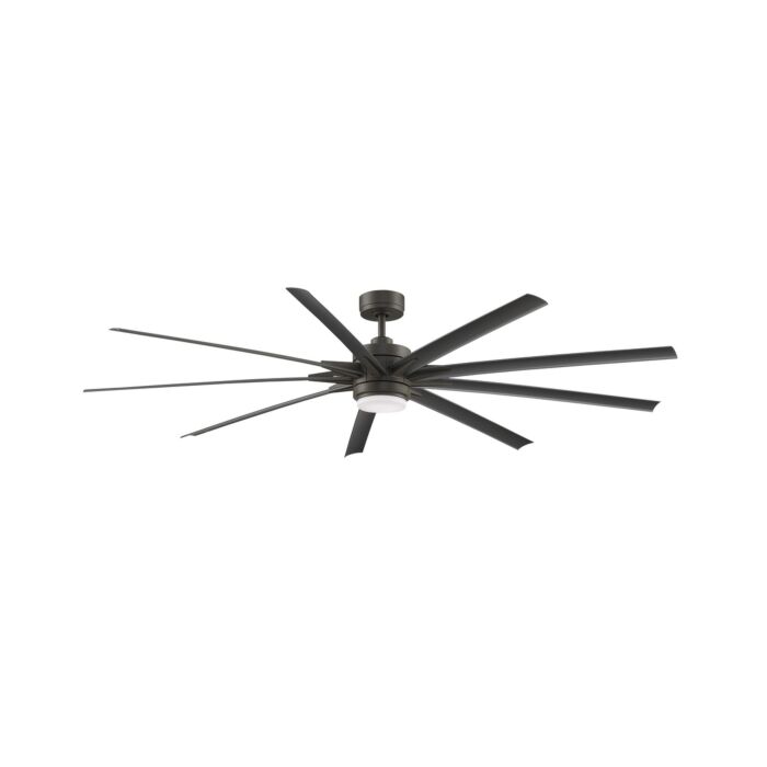 Fanimation Odyn 84 Inch Indoor/Outdoor 9 Blade Ceiling Fan with Light in Matte Greige