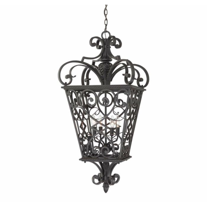 Quoizel Fort Quinn 4 Light 41 Inch Outdoor Hanging Light in Marcado Black