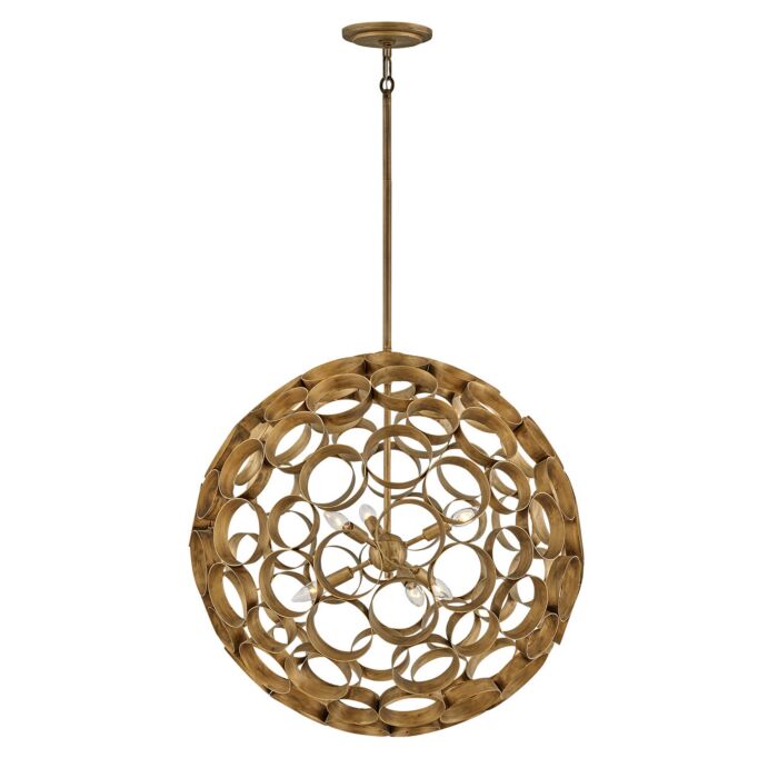 Fredrick Ramond Centric 6-Light Pendant In Burnished Gold
