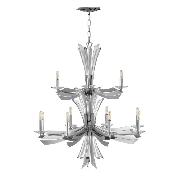 Fredrick Ramond Vida 12 Light Chandelier in Glacial