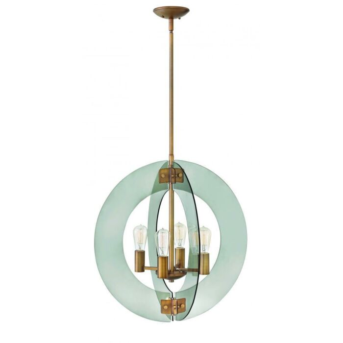 Fredrick Ramond Solstice 4 Light Single Tier Pendant in Heirloom Brass