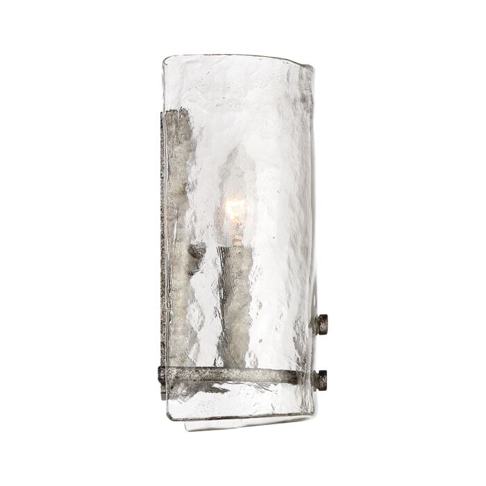 Quoizel Fortress 2 Light 10 Inch Wall Sconce in Mottled Silver