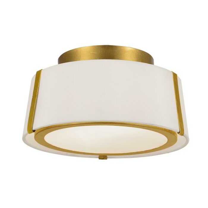 Crystorama Fulton 2 Light 12 Inch Ceiling Light in Antique Gold