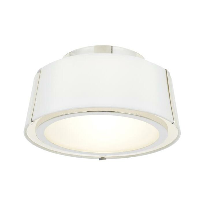 Crystorama Fulton 2 Light 12 Inch Ceiling Light in Polished Nickel