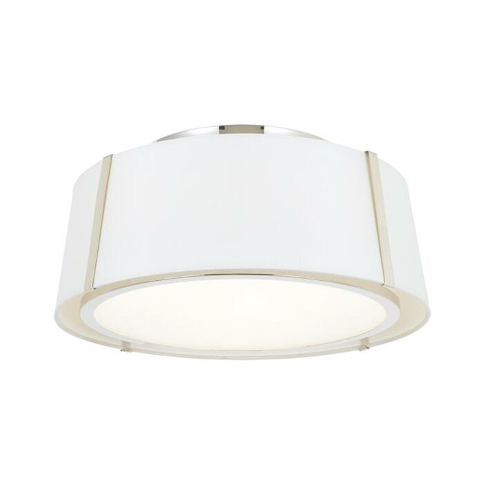 Crystorama Fulton 3 Light 18 Inch Ceiling Light in Polished Nickel
