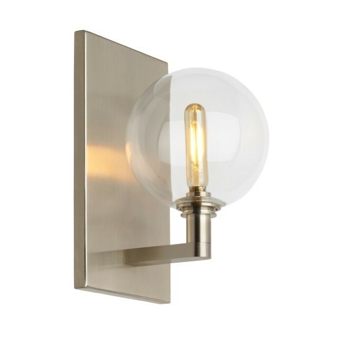 Tech Gambit 2700K LED 9 Inch Wall Sconce in Satin Nickel and Clear