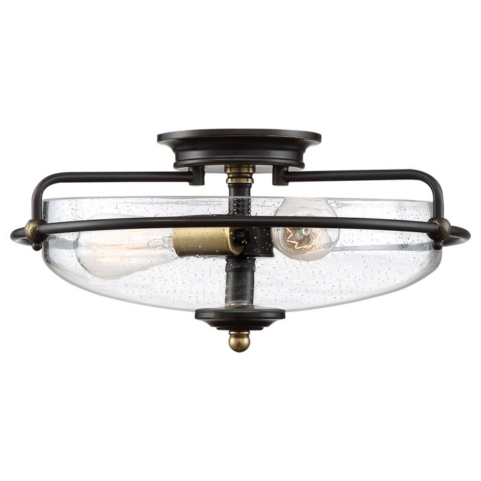 Quoizel Griffin 3 Light 17 Inch Ceiling Light in Palladian Bronze