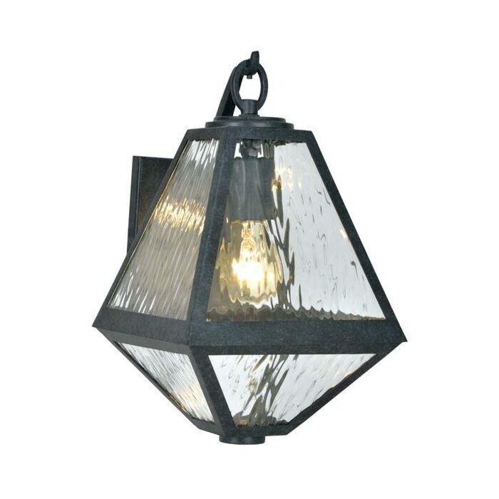 Brian Patrick Flynn for Crystorama Glacier 13 Inch Outdoor Wall Light in Black Charcoal