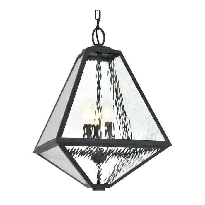 Brian Patrick Flynn for Crystorama Glacier 21 Inch Outdoor Hanging Light in Black Charcoal