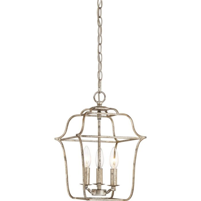 Quoizel Gallery 3 Light 15 Inch Transitional Chandelier in Century Silver Leaf
