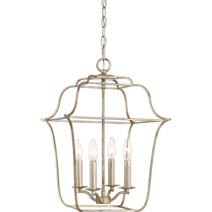 Quoizel Gallery 4 Light 20 Inch Transitional Chandelier in Century Silver Leaf