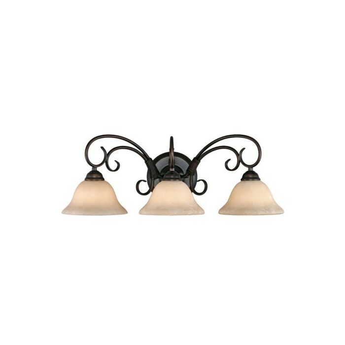 Golden Lighting Homestead 3 Light Bathroom Vanity Light in Rubbed Bronze
