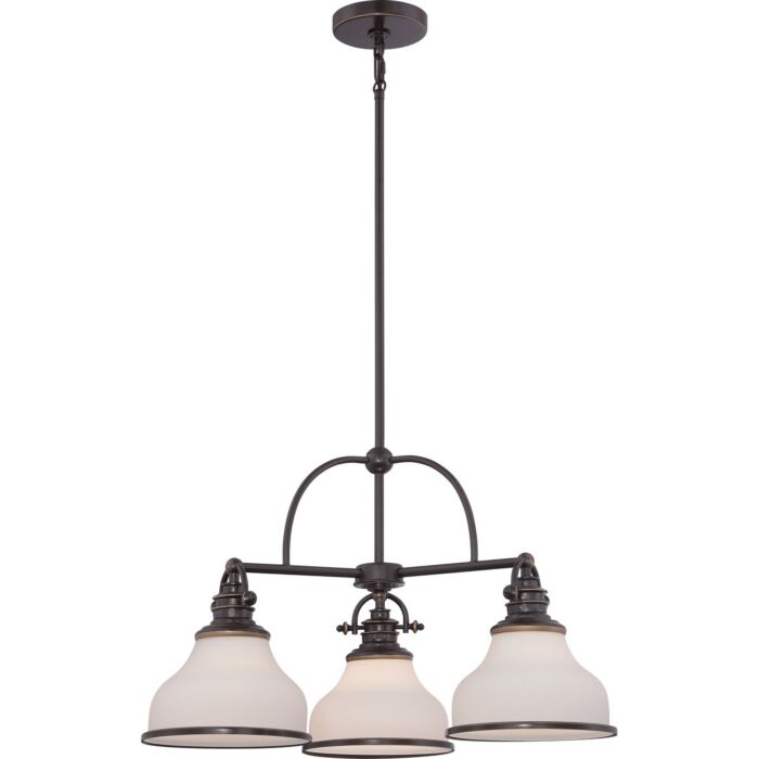Quoizel Grant 3 Light 16 Inch Transitional Chandelier in Palladian Bronze