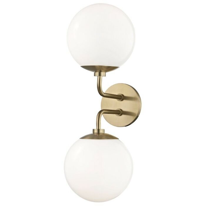 Mitzi Stella 2 Light 20 Inch Wall Sconce in Aged Brass