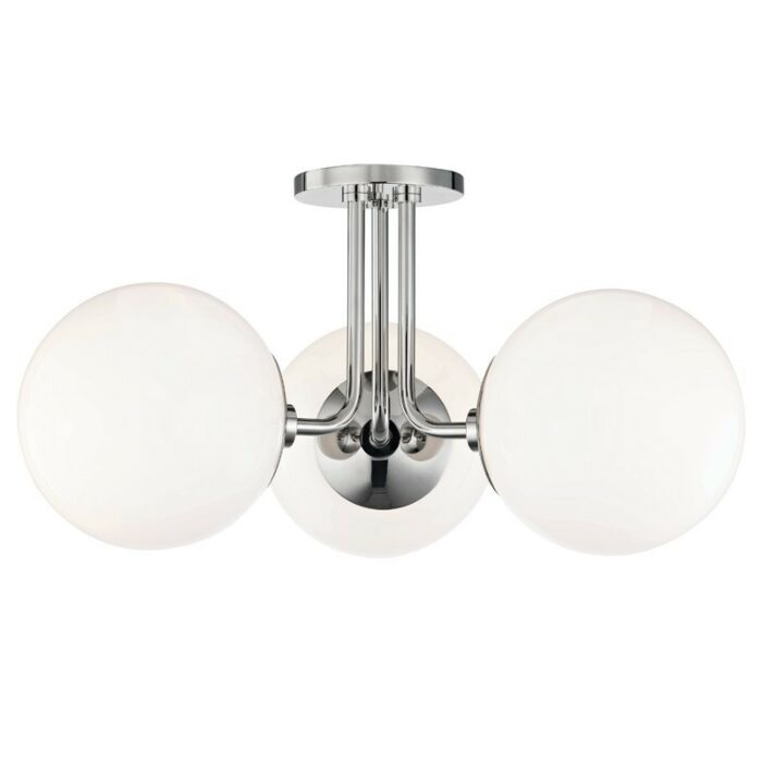 Mitzi Stella 3 Light Ceiling Light in Polished Nickel
