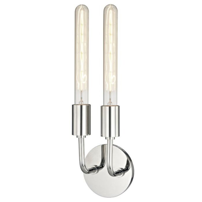 Mitzi Ava 2 Light 17 Inch Wall Sconce in Polished Nickel