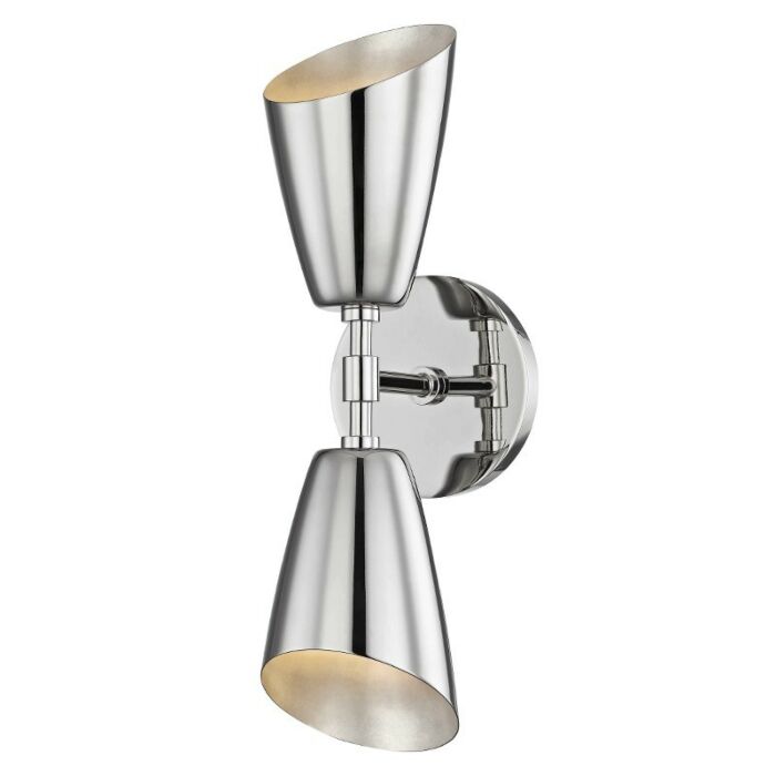 Mitzi Kai 2 Light 15 Inch Wall Sconce in Polished Nickel