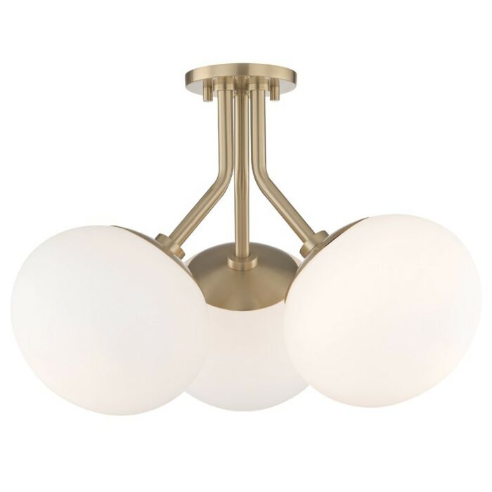 Mitzi Estee 3 Light Ceiling Light in Aged Brass