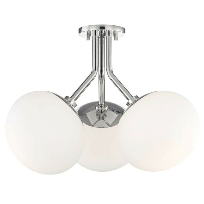 Mitzi Estee 3 Light Ceiling Light in Polished Nickel