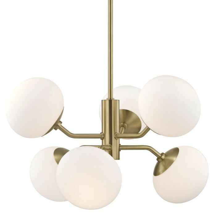 Mitzi Estee 6 Light Chandelier in Aged Brass
