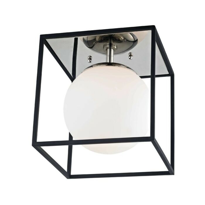 Mitzi Aira Ceiling Light in Polished Nickel and Black