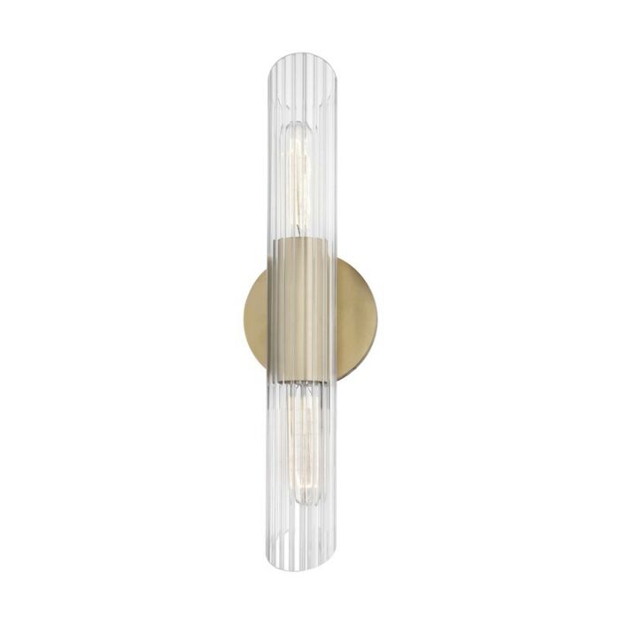 Mitzi Cecily 2 Light 17 Inch Wall Sconce in Aged Brass