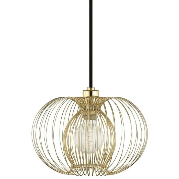 Mitzi Jasmine 10 Inch Mini Pendant in Polished Brass