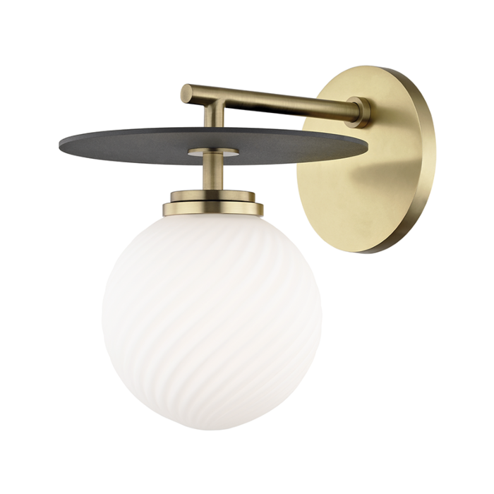 Mitzi Ellis 9 Inch Wall Sconce in Aged Brass and Black