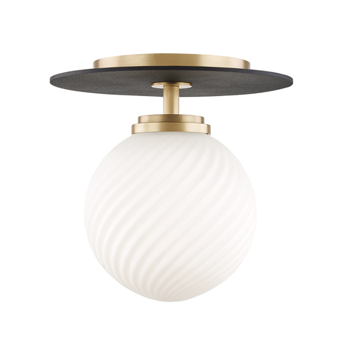 Mitzi Ellis 7 Inch Ceiling Light in Aged Brass and Black