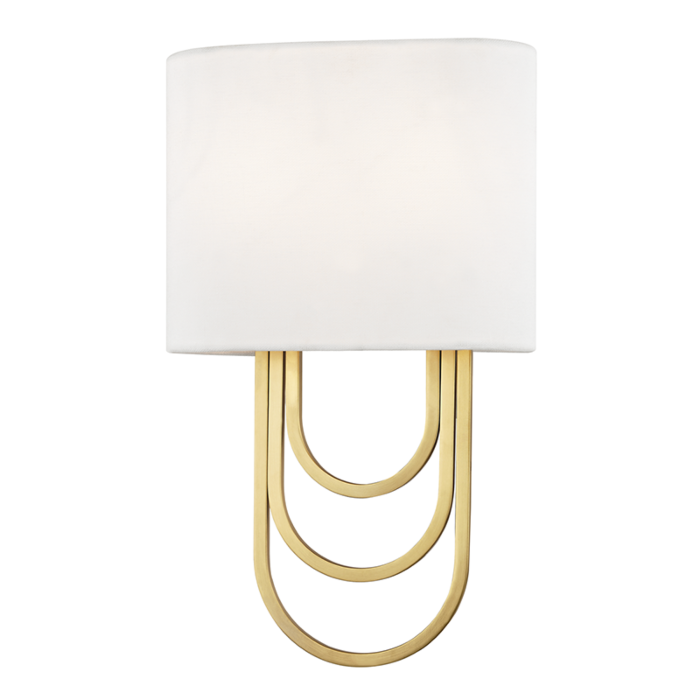 Mitzi Farah 2 Light 14 Inch Wall Sconce in Aged Brass