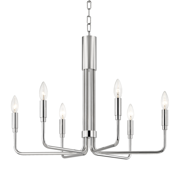 Mitzi Brigitte 6 Light 19 Inch Mini Pendant in Polished Nickel