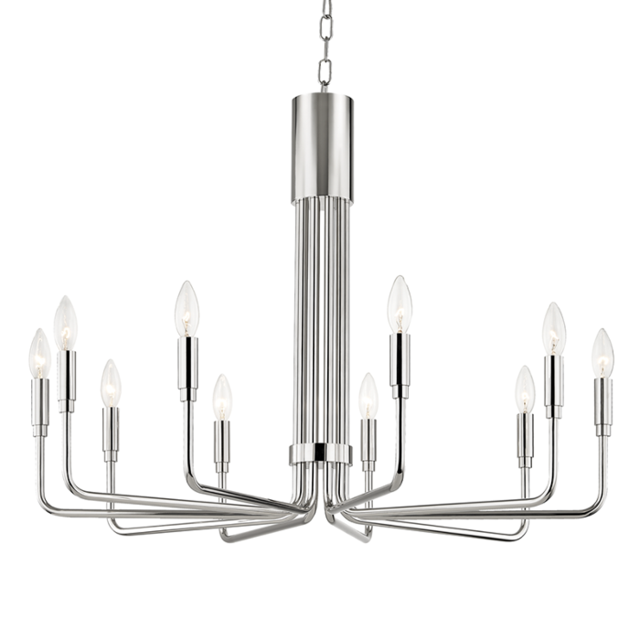 Mitzi Brigitte 10 Light 24 Inch Pendant Light in Polished Nickel