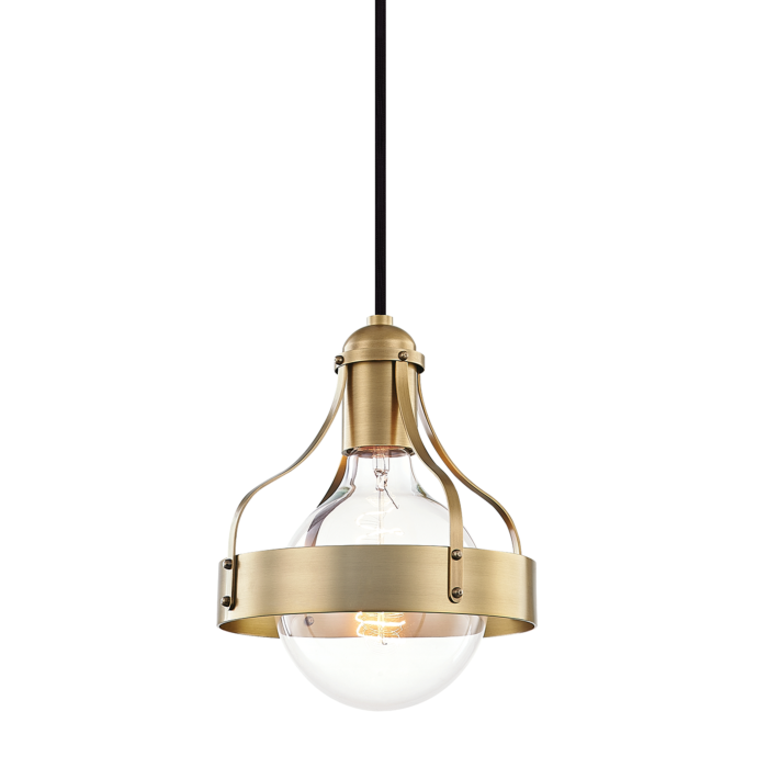 Mitzi Violet Pendant Light in Aged Brass