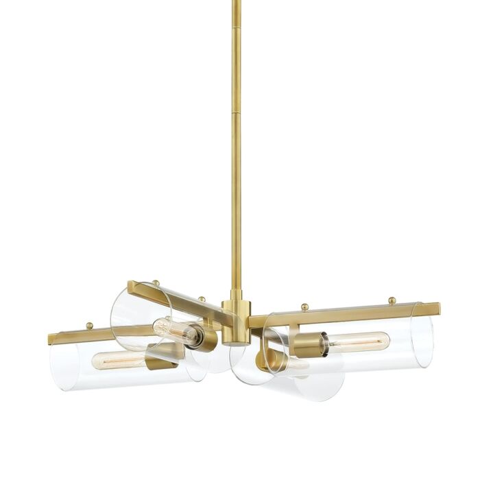 Mitzi Ariel 4 Light Chandelier in Aged Brass