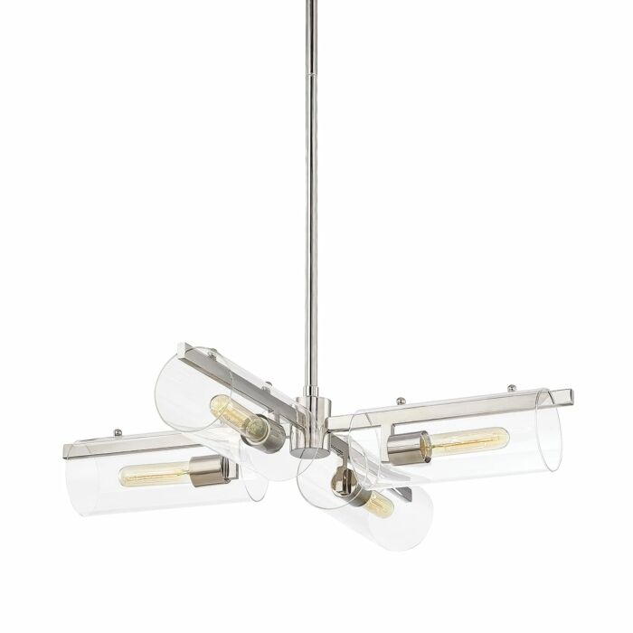 Mitzi Ariel 4 Light Chandelier in Polished Nickel