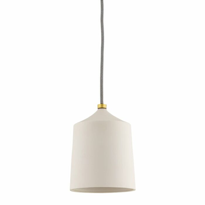 Mitzi Megan Pendant Light in Aged Brass and Matte White