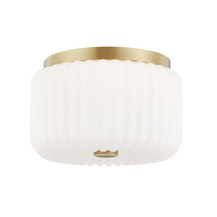Mitzi Lydia 2 Light Ceiling Light in Aged Brass
