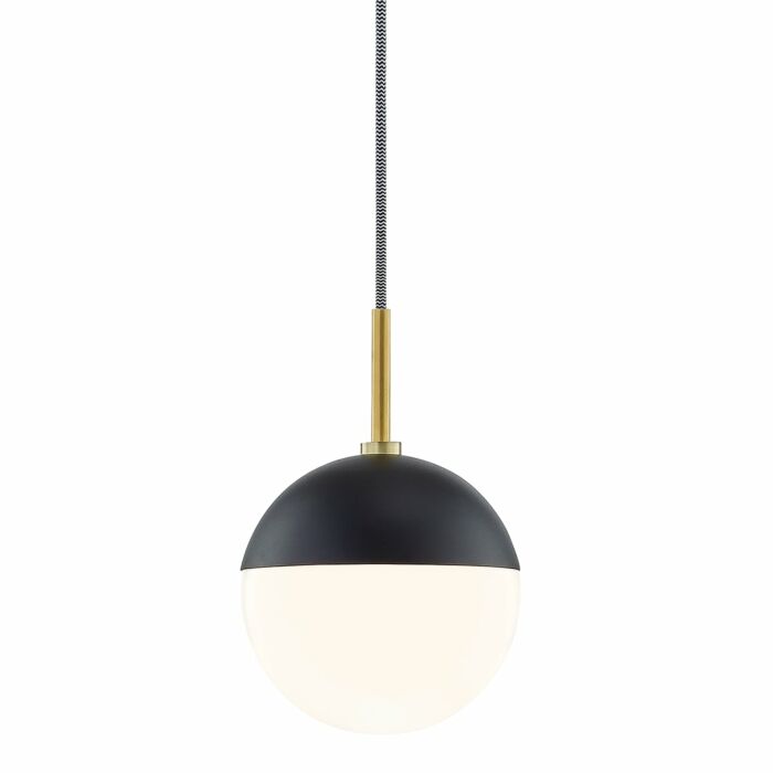 Mitzi Renee 10 Inch Pendant Light in Aged Brass and Black