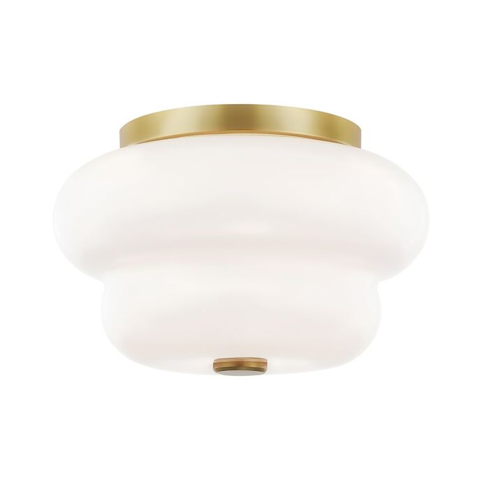 Mitzi Hazel 2 Light Ceiling Light in Aged Brass
