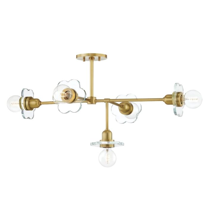 Mitzi Alexa 5 Light Chandelier in Aged Brass