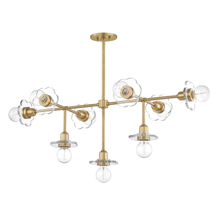 Mitzi Alexa 9 Light Chandelier in Aged Brass