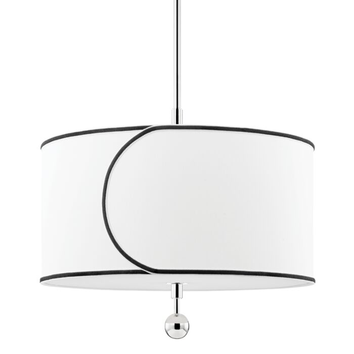 Mitzi Zara 3 Light Pendant Light in Polished Nickel