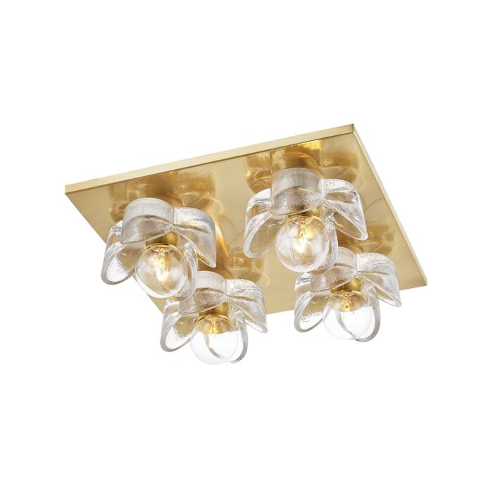 Mitzi Shea 4 Light Ceiling Light in Aged Brass