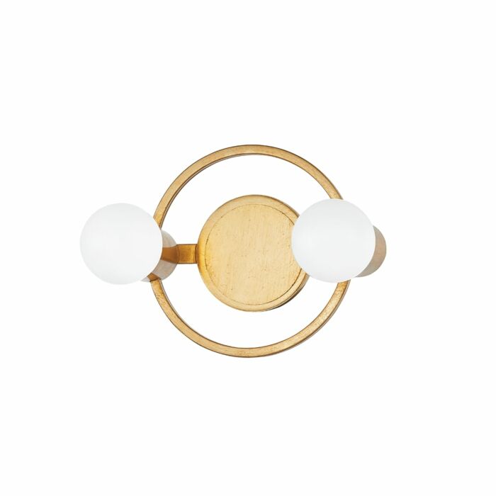 Mitzi Hope 2 Light Bathroom Vanity Light in Gold Leaf