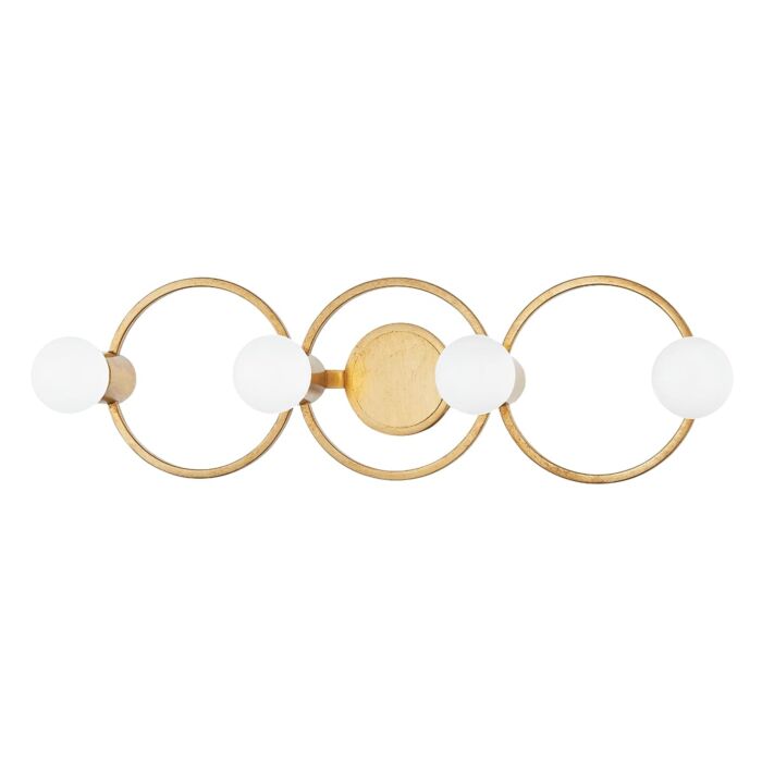 Mitzi Hope 4 Light Bathroom Vanity Light in Gold Leaf