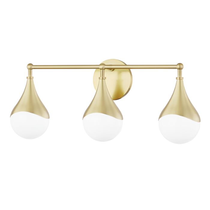 Mitzi Ariana 3 Light Bathroom Vanity Light in Aged Brass