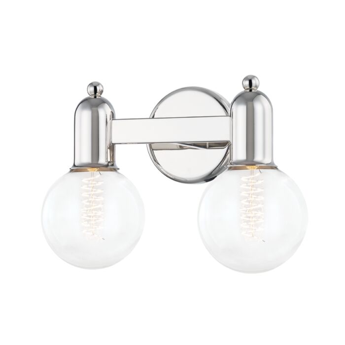 Mitzi Bryce 2 Light Bathroom Vanity Light in Polished Nickel