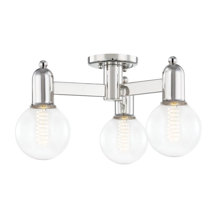 Mitzi Bryce 3 Light Ceiling Light in Polished Nickel