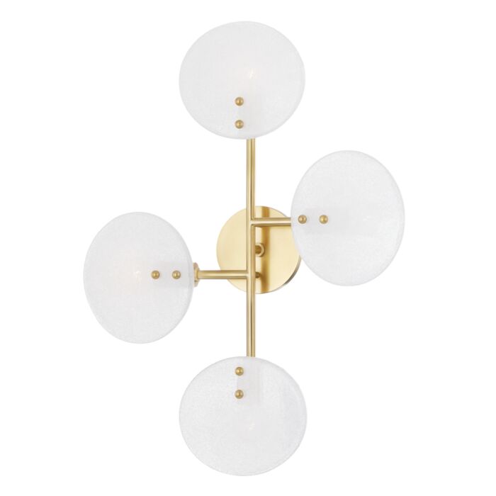 Mitzi Giselle 4 Light Wall Sconce in Aged Brass