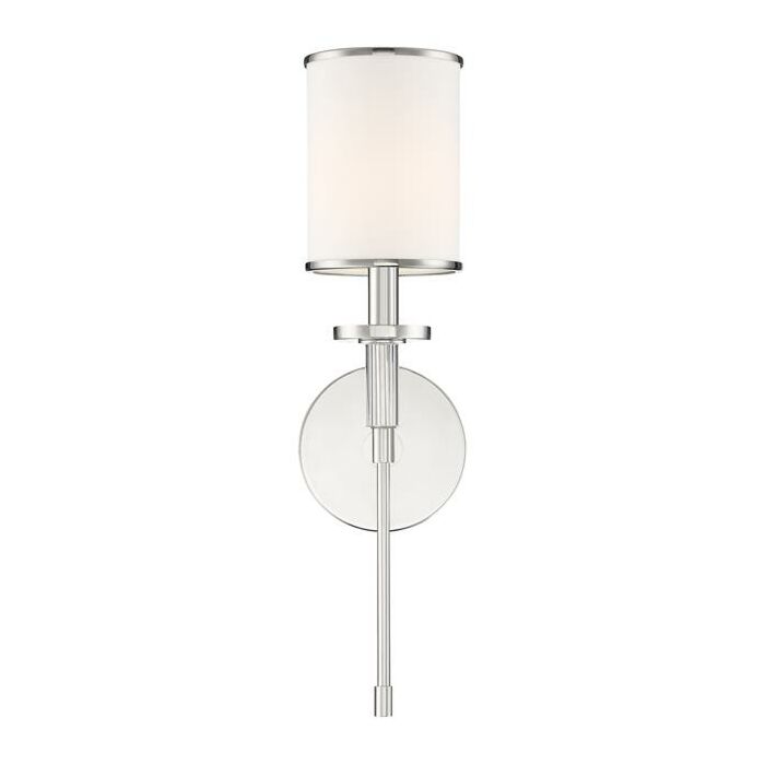 Crystorama Hatfield 19 Inch Wall Sconce in Polished Nickel with Crystal Accents Crystals